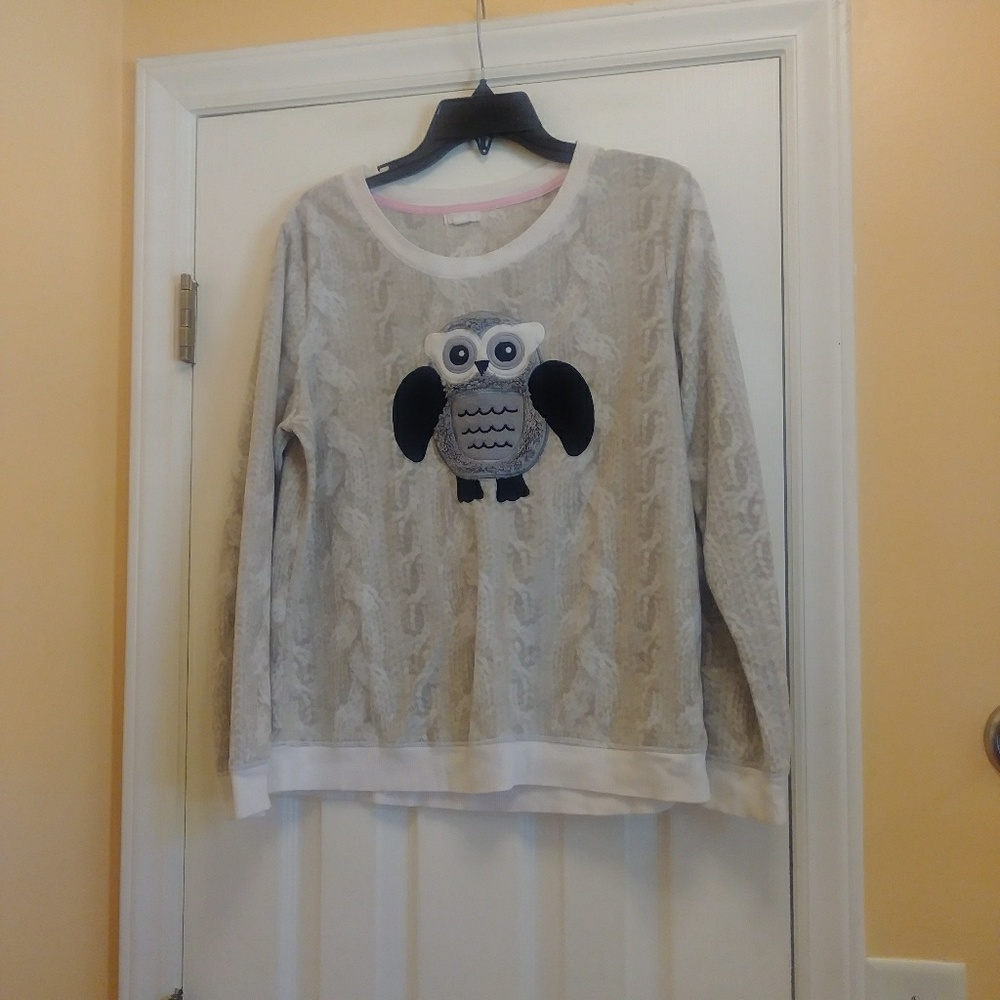 Layla Women's Sweater Size Large Long Sleeve Owl